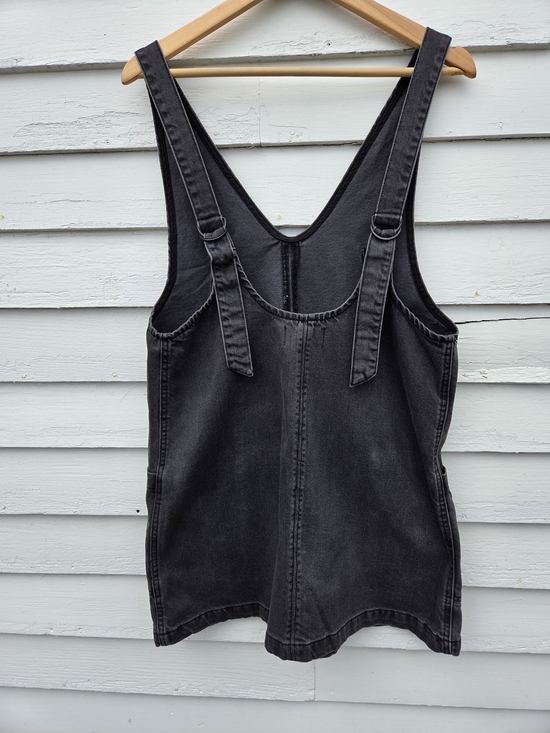We The Free Dresses & Skirts - We The Free Washed Black Denim Mini Overall Dress